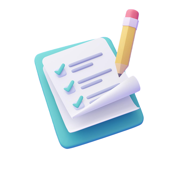 Checklist visual mit Bleistift und abgehakten To Dos